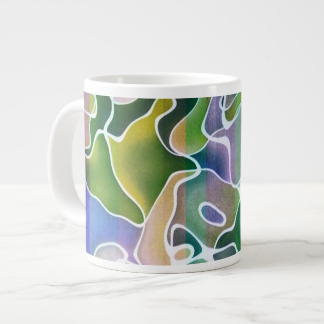 Pastel Abstract Stripes Jumbo Mug (Front Left)