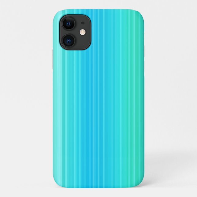 Pastel Abstract Turquoise Blue Green Stripes Case-Mate iPhone Case (Back)