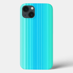 Pastel Abstract Turquoise Blue Green Stripes  iPhone 13 Case