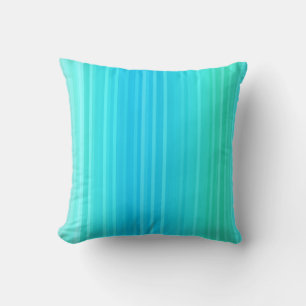 Pastel Abstract Turquoise Blue Green Stripes Cushion