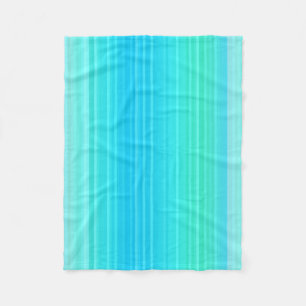 Pastel Abstract Turquoise Blue Green Stripes Fleece Blanket