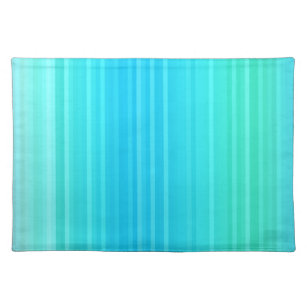 Pastel Abstract Turquoise Blue Green Stripes Placemat