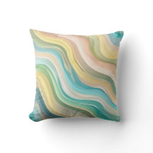 Pastel Abstract Wave Throw Pillow