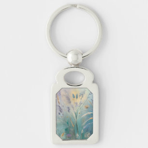 Pastel Abstract Whispers of Nature, Grasses II Key Ring