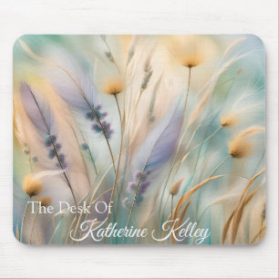 Pastel Abstract Whispers of Nature, Grasses Mouse Pad
