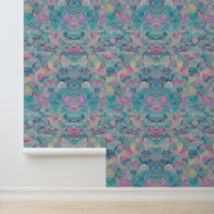Pastel Abstract with Soft Blues and Pinks Wallpaper