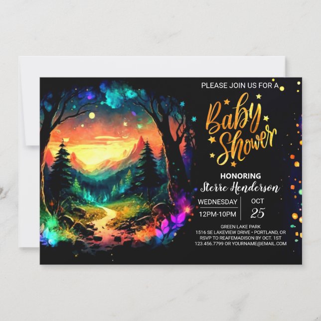  Pastel Adventure Awaits Whimsical Baby Shower Invitation (Front)