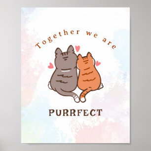 Pastel Aesthetic Elegant Wall Art Poster purrfect