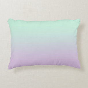 Pastel Aesthetic Mint And Lilac Gradient Ombre Decorative Cushion