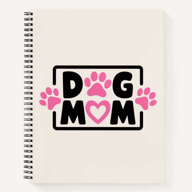 Pastel Aesthetic Modern Notebook Journal | dog mum (Front)