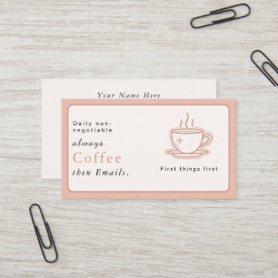 Pastel Aesthetic Simple Business Card coffee
