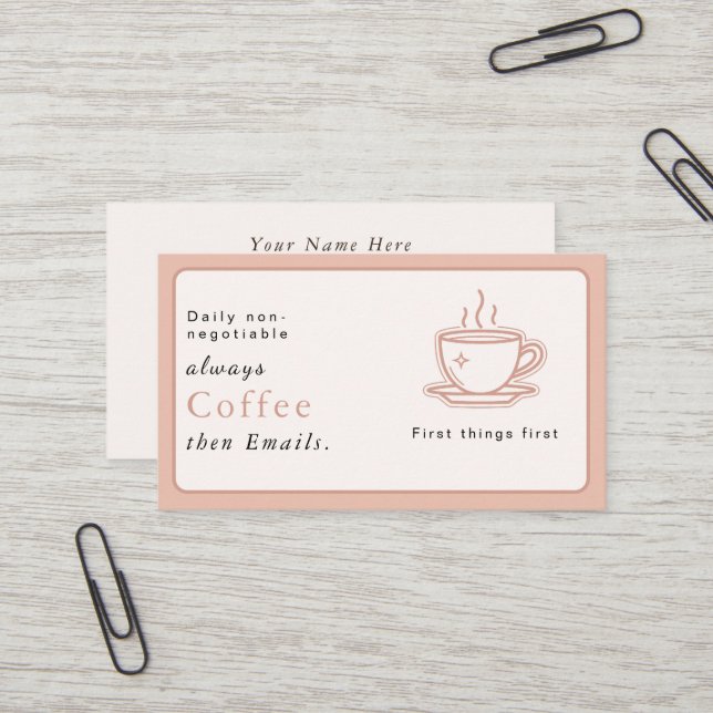 Pastel Aesthetic	Simple Business Card | coffee (Front/Back In Situ)