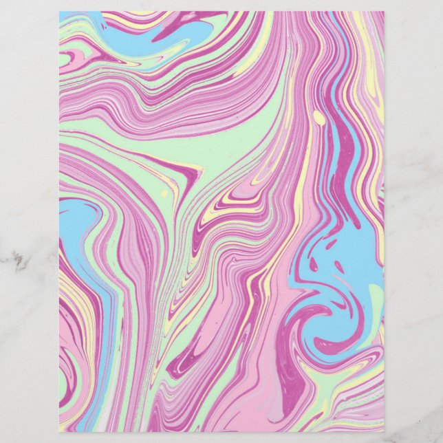 Pastel Agate Marble Pattern Swirl Art Craft Paper (Front)