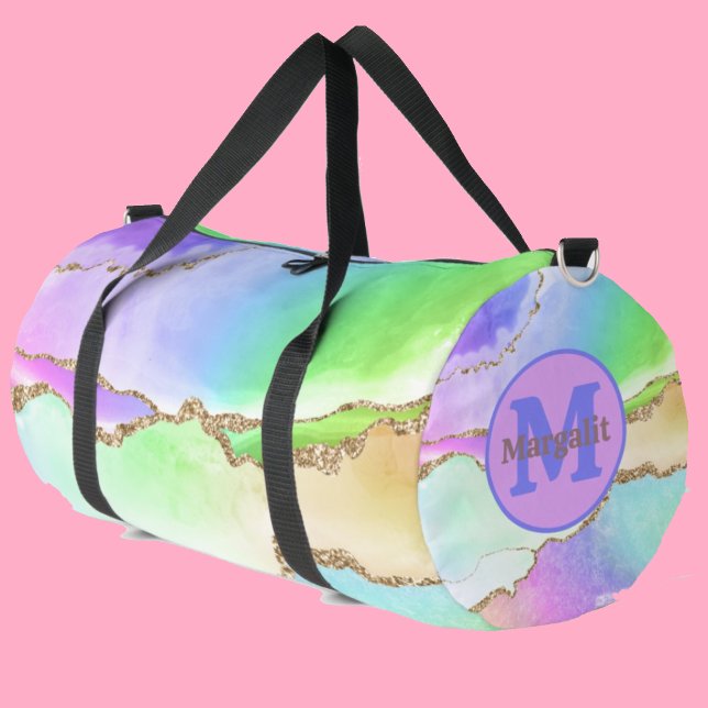 Pastel Agate Rainbow Holographic Large Duffel Bag (Creator Uploaded)