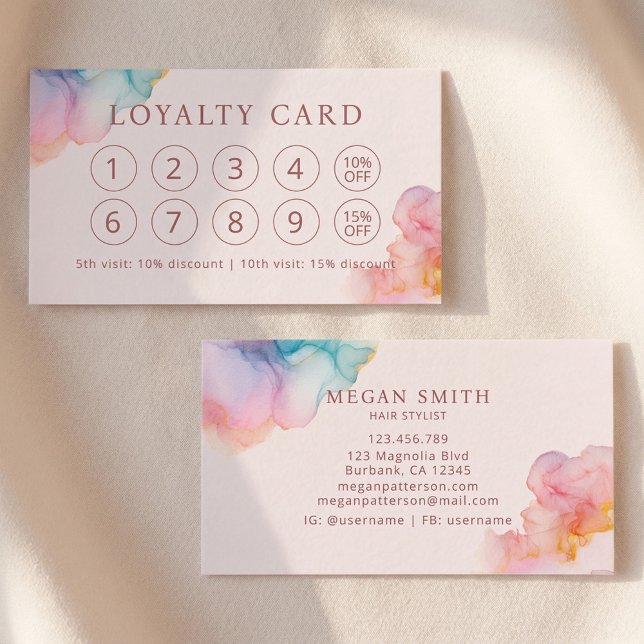 Pastel Alcohol Ink Modern Loyalty Card (Creator Uploaded)