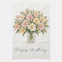 Pastel Alstroemeria Happy Birthday