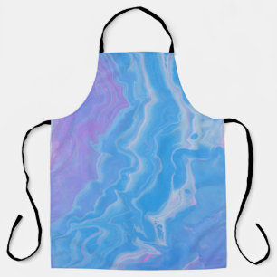 PASTEL AND BLUE ABSTRACT WAVES APRON