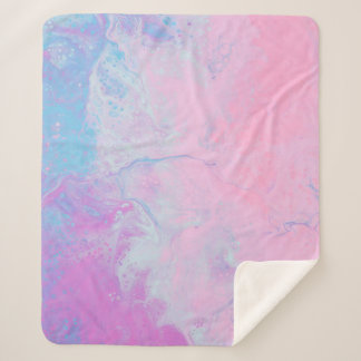 PASTEL AND BLUE PAINT SHERPA BLANKET