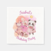 Pastel Animal Birthday Party Napkins
