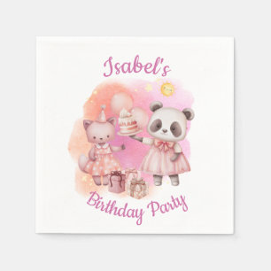 Pastel Animal Birthday Party Napkins