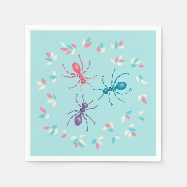 Pastel Ants Insect Lover Napkin (Front)