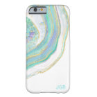 Pastel Aqua and Purple Agate with Monogram