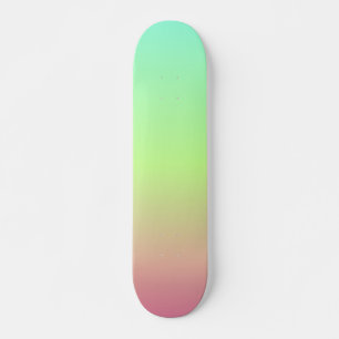 pastel aqua green, pink gradient colours blur skateboard
