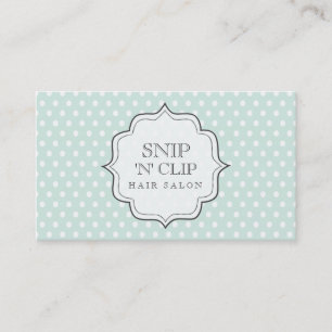 Pastel Aqua Polka Dots Filigree Hair Stylist Cards