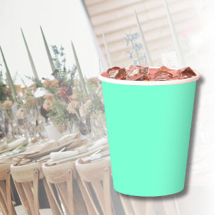 Pastel Aqua Solid Colour   Classic   Elegant Paper Cups