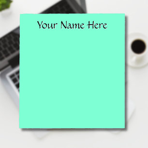Pastel Aqua Unique Personalised Teacher Gifts Notepad