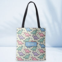 Pastel Arcade Dinosaur Pixel Silhouettes Pattern