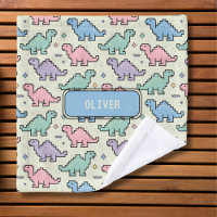 Pastel Arcade Dinosaur Pixel Silhouettes Pattern