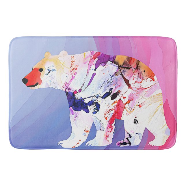 Pastel Arctic Explorer in Watercolour       Bath Mat (Front)