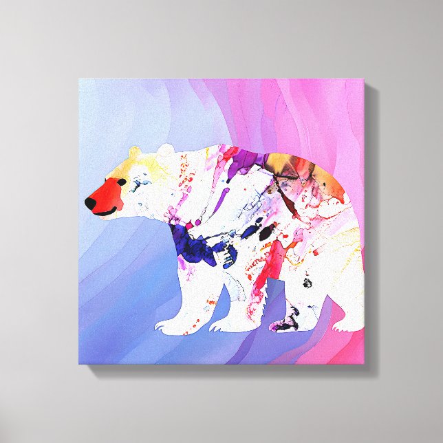 Pastel Arctic Explorer in Watercolour       Canvas Print (Front)