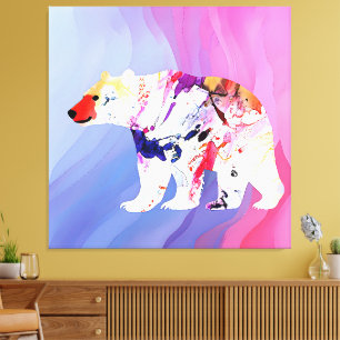 Pastel Arctic Explorer in Watercolour Canvas Print