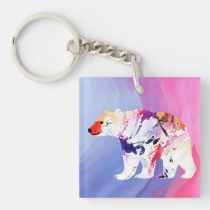 Pastel Arctic Explorer in Watercolour       Key Ring
