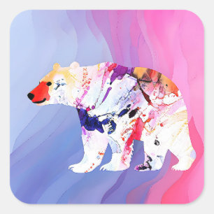 Pastel Arctic Explorer in Watercolour Square Sticker