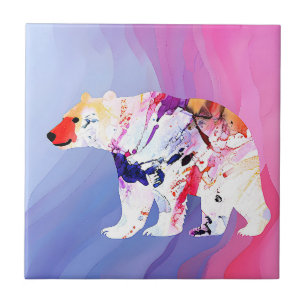 Pastel Arctic Explorer in Watercolour Tile