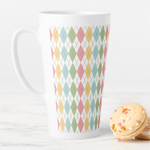 Pastel Argyle Pattern Latte Mug