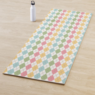 Pastel Argyle Pattern Yoga Mat