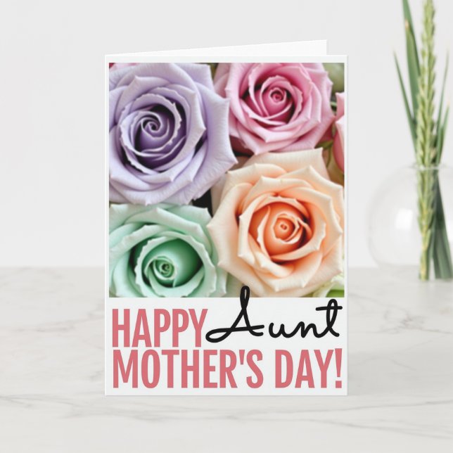 Pastel Aunt Mothers Day Card (Front)