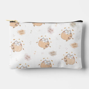 Pastel Autumn Cute Cats Accessory Pouch