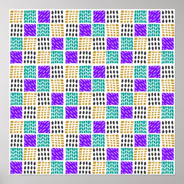 Pastel Autumn Seamless Pattern Bookmark Poster (Front)