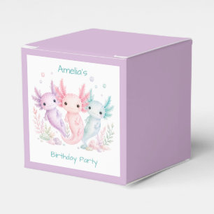 Pastel Axolotl Birthday Party Favour Box