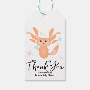 Pastel Axolotl Ocean Creature Baby Shower    Gift Tags