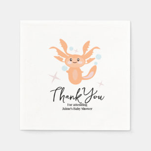 Pastel Axolotl Ocean Creature Baby Shower    Napkin