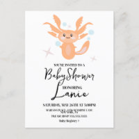 Pastel Axolotl Ocean Creature Baby Shower