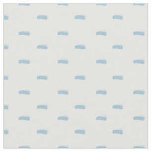 Pastel Azure Minimalist Dashes on White Fabric