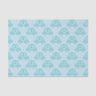 PASTEL BABY BLUE CARS TISSUE PAPER