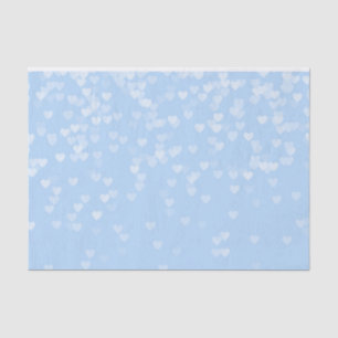 Pastel Baby Blue Confetti Hearts Tissue Paper